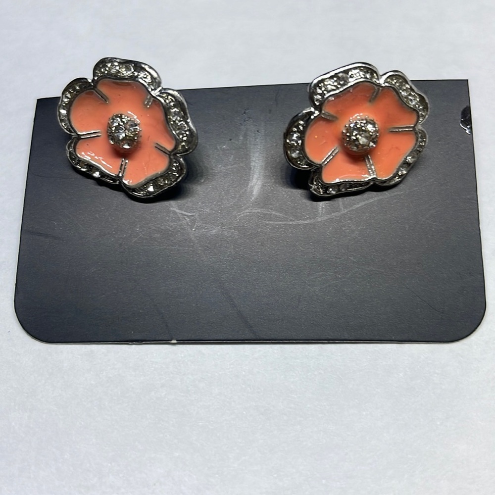 Pink Stud Flower Earrings